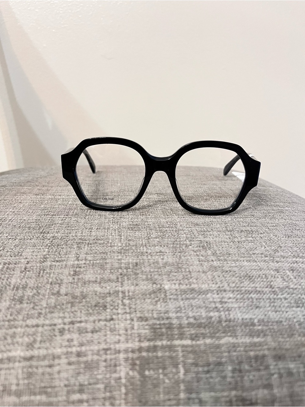 Celine Black Geometric Oversized Acetate Glasses